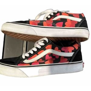 VANS - HEARTS Old Skool Shoes Womens Sizes 7.5 VALENTINES Heart Love DS
